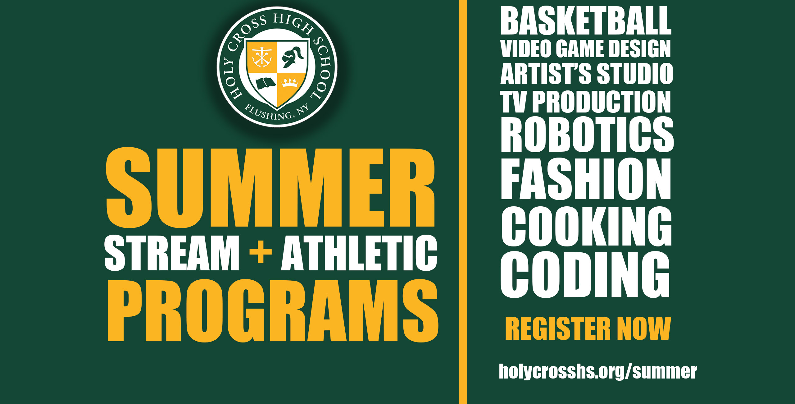 2023 Summer STREAM and Athletic Programs at Holy Cross High School